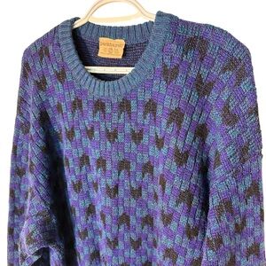PARKHURST Men’s Vintage Wool Pullover Sweater Ugly Y2K 80’s 90’s Size XL *Flaw